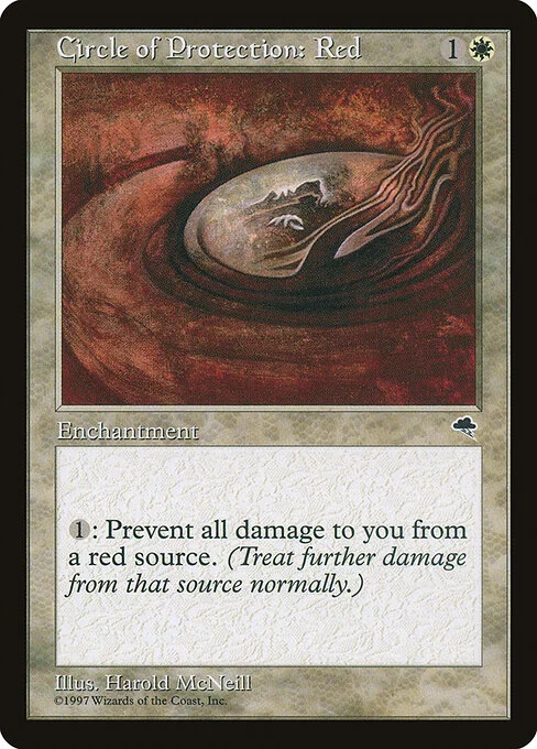 Circle of Protection: Red, carta Magic di tipo Enchantment illustrata da Harold McNeill