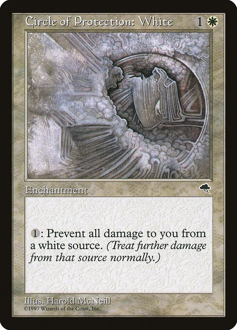 Circle of Protection: White, carta Magic di tipo Enchantment illustrata da Harold McNeill