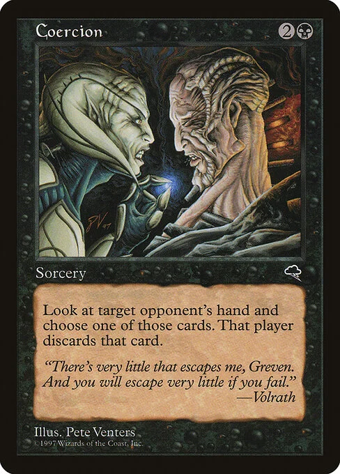 Coercion, carta Magic di tipo Sorcery illustrata da Pete Venters