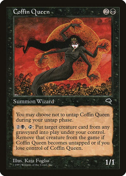 Coffin Queen, carta Magic di tipo Creature — Zombie Wizard illustrata da Kaja Foglio