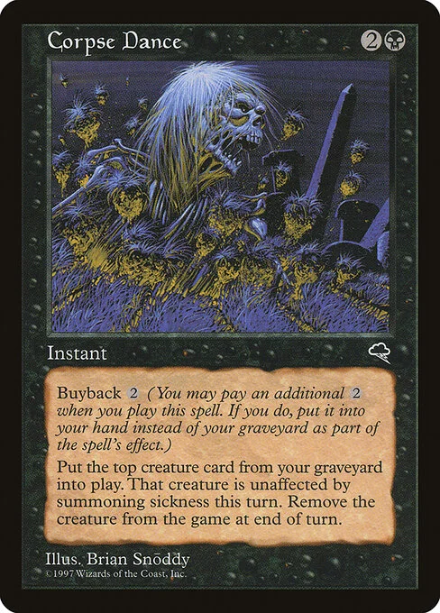 Corpse Dance, carta Magic di tipo Instant illustrata da Brian Snõddy