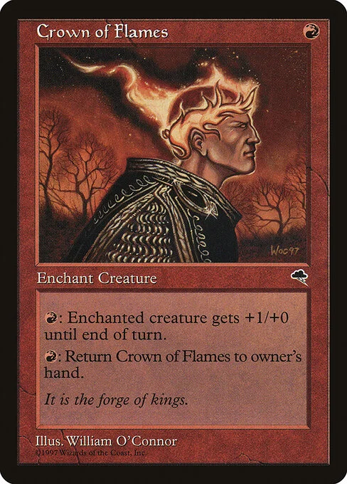 Crown of Flames, carta Magic di tipo Enchantment — Aura illustrata da William O'Connor