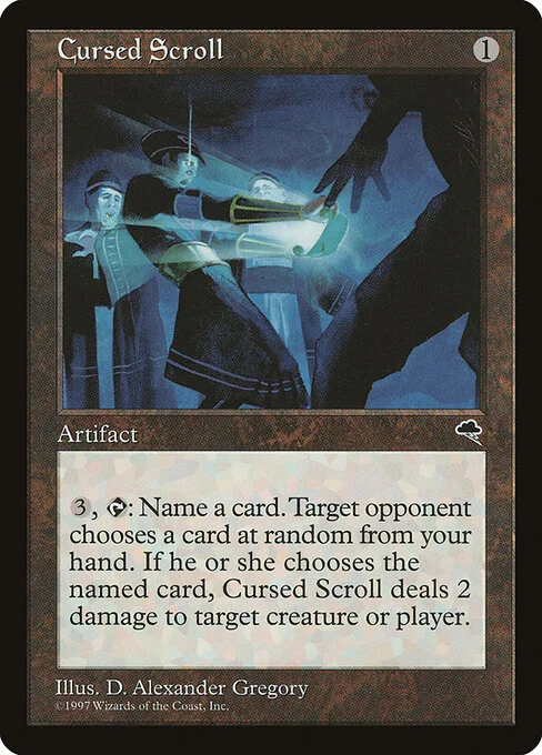 Cursed Scroll, carta Magic di tipo Artifact illustrata da D. Alexander Gregory