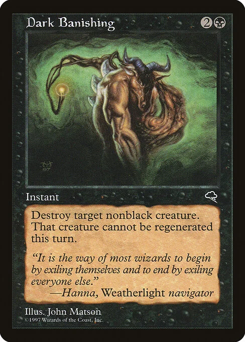 Dark Banishing, carta Magic di tipo Instant illustrata da John Matson