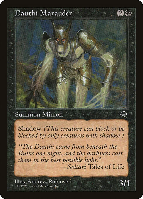 Dauthi Marauder, carta Magic di tipo Creature — Dauthi Minion illustrata da Andrew Robinson