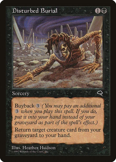 Disturbed Burial, carta Magic di tipo Sorcery illustrata da Heather Hudson