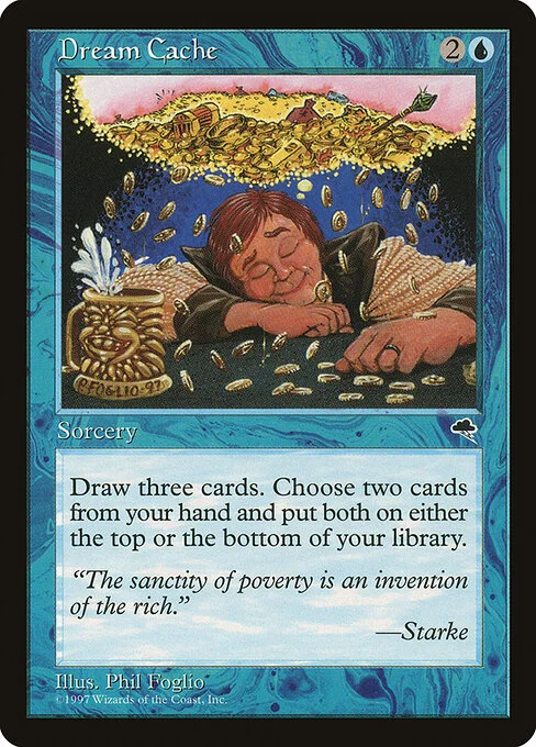 Dream Cache, carta Magic di tipo Sorcery illustrata da Phil Foglio