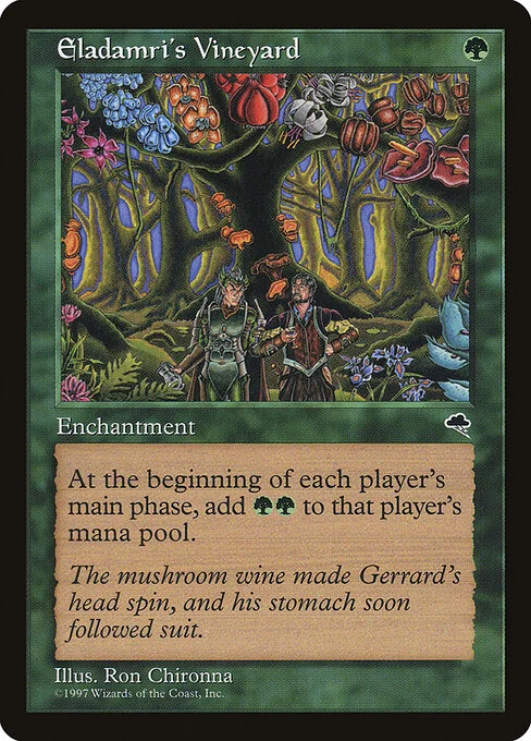 Eladamri's Vineyard, carta Magic di tipo Enchantment illustrata da Ron Chironna