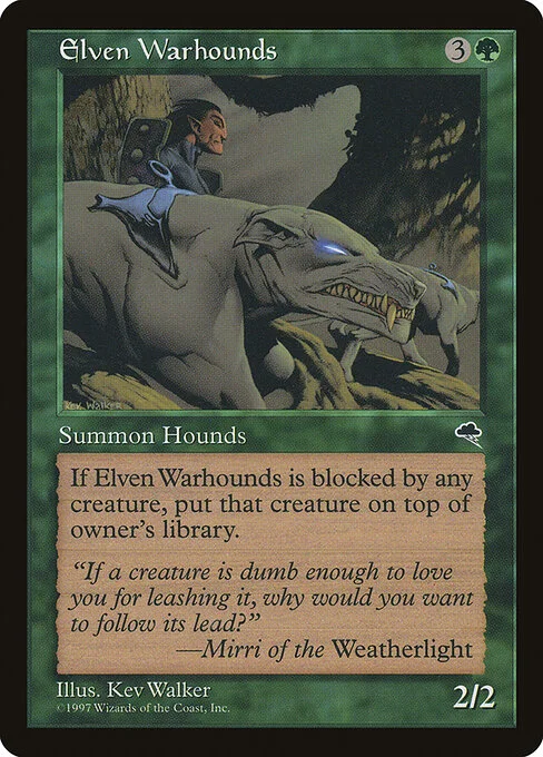 Elven Warhounds, carta Magic di tipo Creature — Dog illustrata da Kev Walker