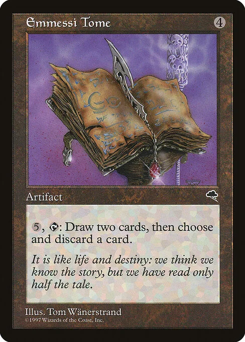 Emmessi Tome, carta Magic di tipo Artifact — Book illustrata da Tom Wänerstrand
