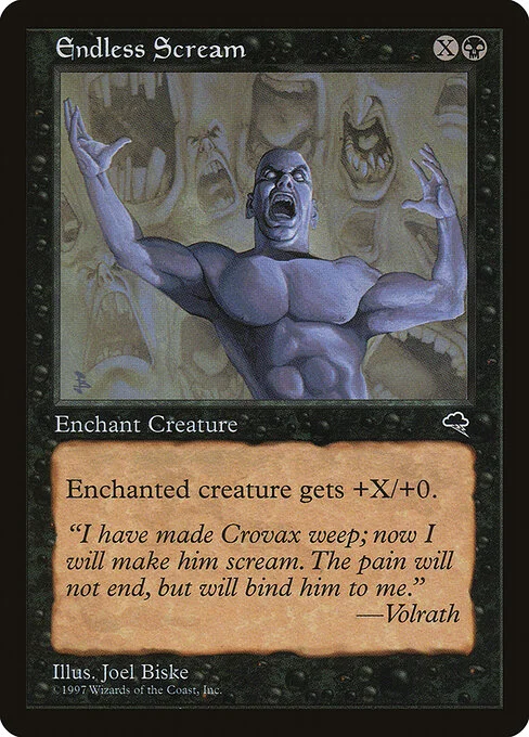Endless Scream, carta Magic di tipo Enchantment — Aura illustrata da Joel Biske