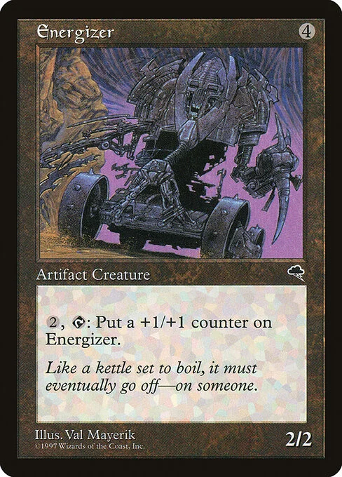 Energizer, carta Magic di tipo Artifact Creature — Juggernaut illustrata da Val Mayerik
