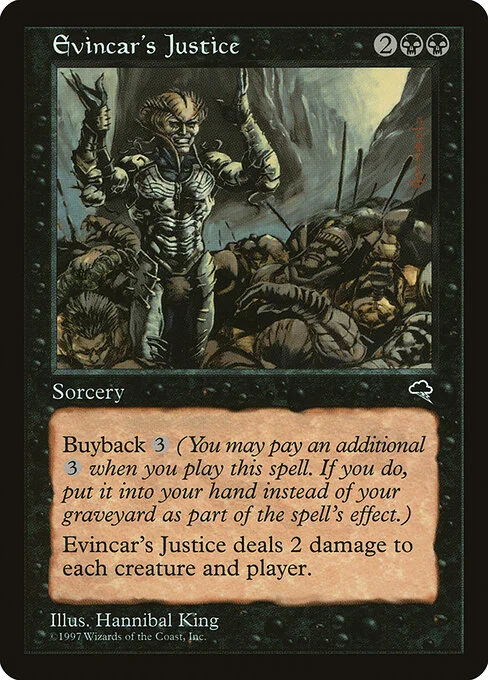 Evincar's Justice, carta Magic di tipo Sorcery illustrata da Hannibal King