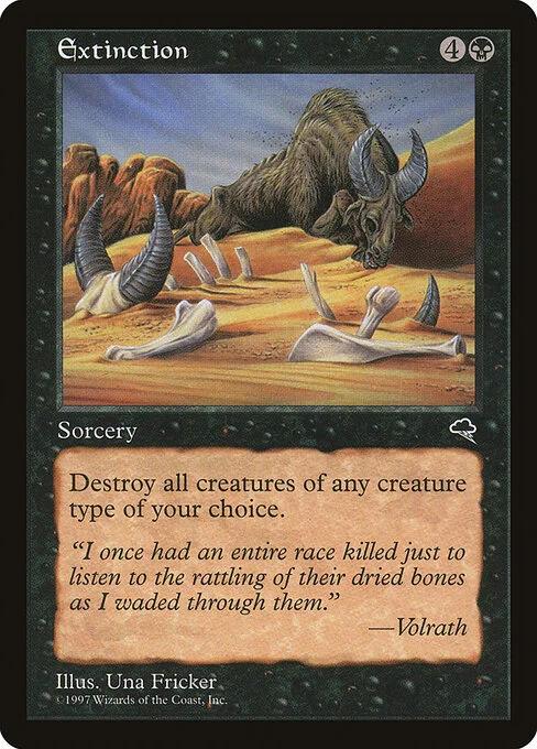 Extinction, carta Magic di tipo Sorcery illustrata da Una Fricker