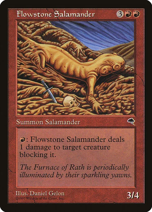 Flowstone Salamander, carta Magic di tipo Creature — Salamander illustrata da Daniel Gelon