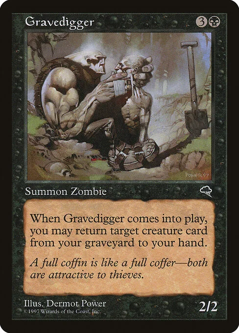Gravedigger, carta Magic di tipo Creature — Zombie illustrata da Dermot Power