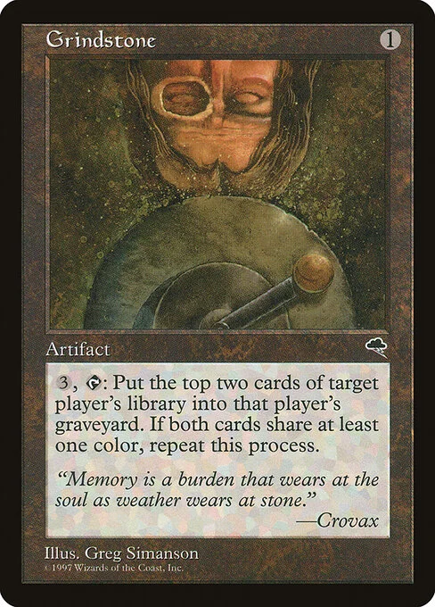 Grindstone, carta Magic di tipo Artifact illustrata da Greg Simanson