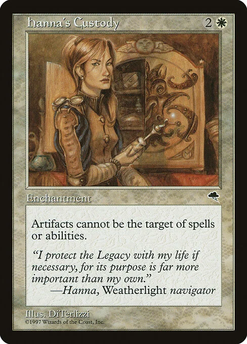 Hanna's Custody, carta Magic di tipo Enchantment illustrata da DiTerlizzi