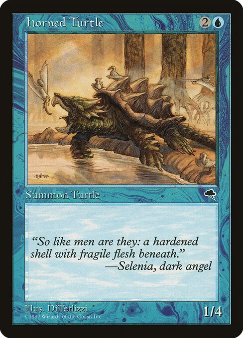 Horned Turtle, carta Magic di tipo Creature — Turtle illustrata da DiTerlizzi