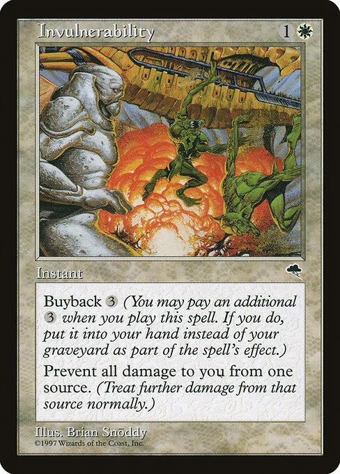 Invulnerability, carta Magic di tipo Instant illustrata da Brian Snõddy
