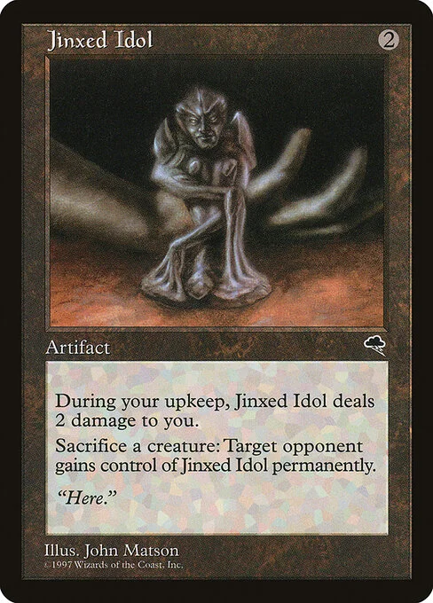 Jinxed Idol, carta Magic di tipo Artifact illustrata da John Matson