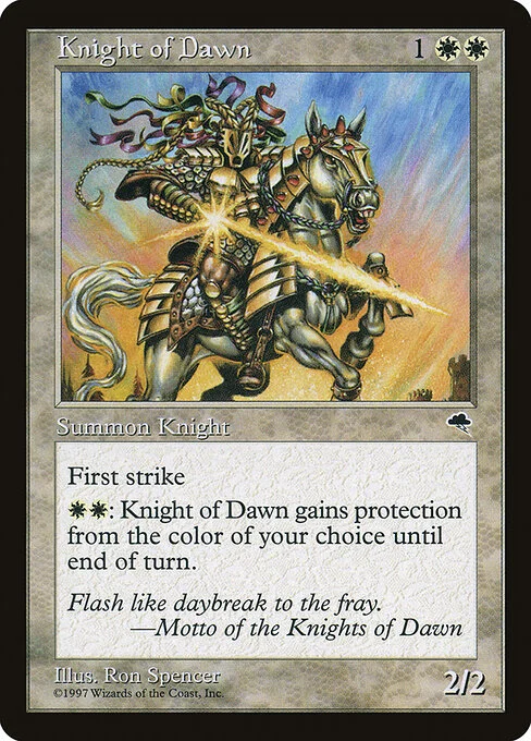 Knight of Dawn, carta Magic di tipo Creature — Human Knight illustrata da Ron Spencer