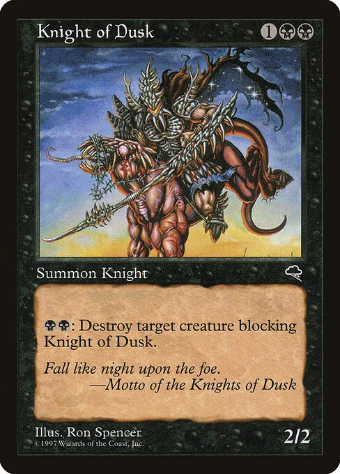 Knight of Dusk, carta Magic di tipo Creature — Human Knight illustrata da Ron Spencer