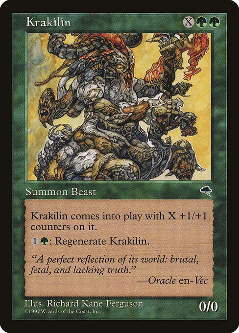 Krakilin, carta Magic di tipo Creature — Beast illustrata da Richard Kane Ferguson