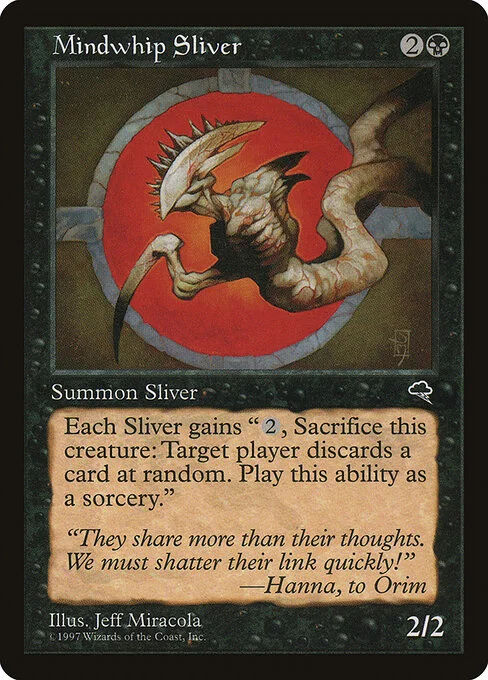 Mindwhip Sliver, carta Magic di tipo Creature — Sliver illustrata da Jeff Miracola