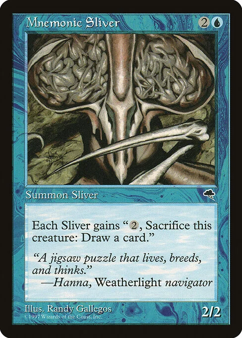 Mnemonic Sliver, carta Magic di tipo Creature — Sliver illustrata da Randy Gallegos