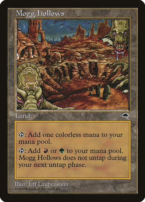 Mogg Hollows, carta Magic di tipo Land illustrata da Jeff Laubenstein