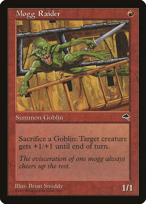 Mogg Raider, carta Magic di tipo Creature — Goblin illustrata da Brian Snõddy