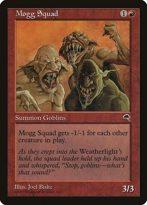 Mogg Squad, carta Magic di tipo Creature — Goblin illustrata da Joel Biske