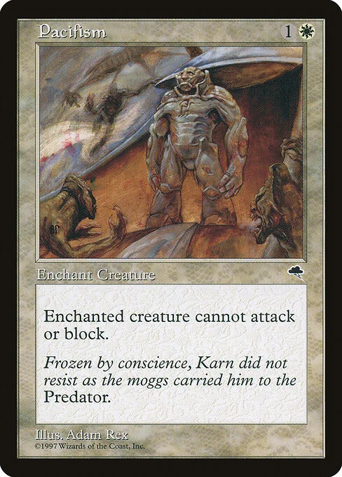Pacifism, carta Magic di tipo Enchantment — Aura illustrata da Adam Rex