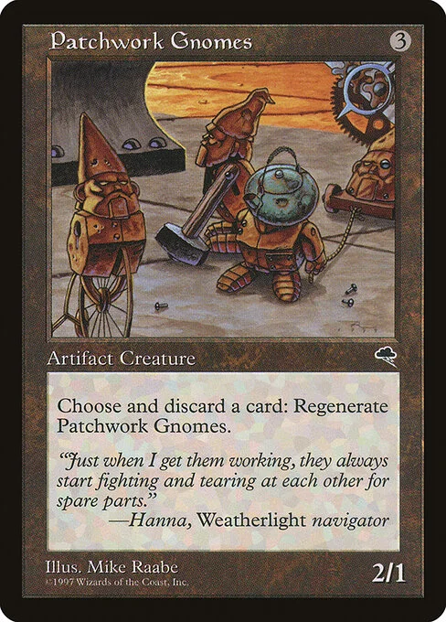 Patchwork Gnomes, carta Magic di tipo Artifact Creature — Gnome illustrata da Mike Raabe