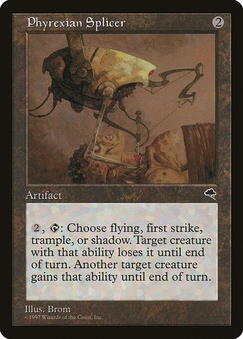 Phyrexian Splicer, carta Magic di tipo Artifact illustrata da Brom