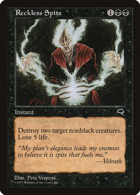 Reckless Spite, carta Magic di tipo Instant illustrata da Pete Venters