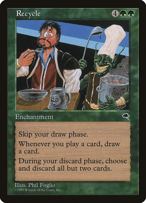 Recycle, carta Magic di tipo Enchantment illustrata da Phil Foglio