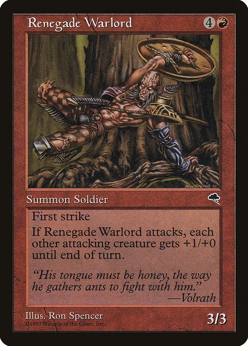 Renegade Warlord, carta Magic di tipo Creature — Human Soldier illustrata da Ron Spencer