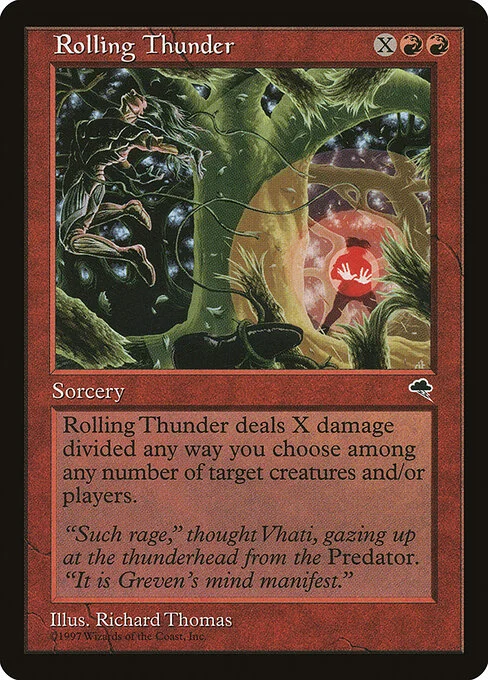 Rolling Thunder, carta Magic di tipo Sorcery illustrata da Richard Thomas