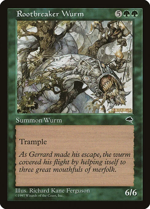 Rootbreaker Wurm, carta Magic di tipo Creature — Wurm illustrata da Richard Kane Ferguson