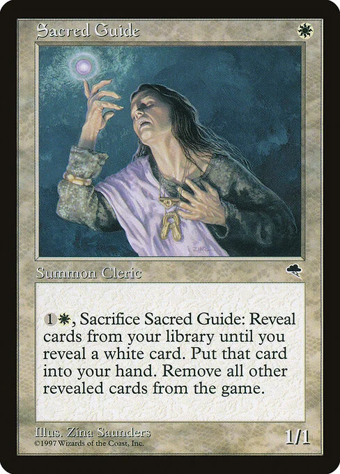Sacred Guide, carta Magic di tipo Creature — Human Cleric illustrata da Zina Saunders
