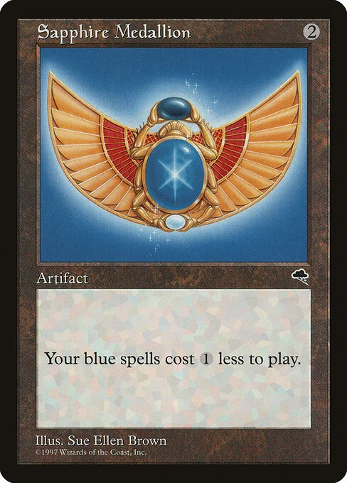 Sapphire Medallion, carta Magic di tipo Artifact illustrata da Sue Ellen Brown