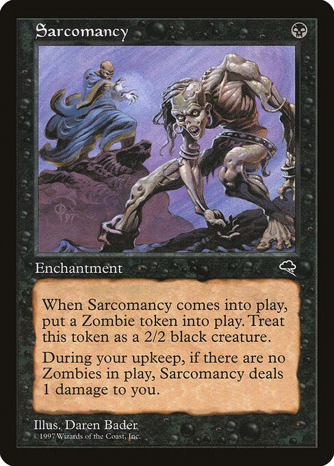 Sarcomancy, carta Magic di tipo Enchantment illustrata da Daren Bader