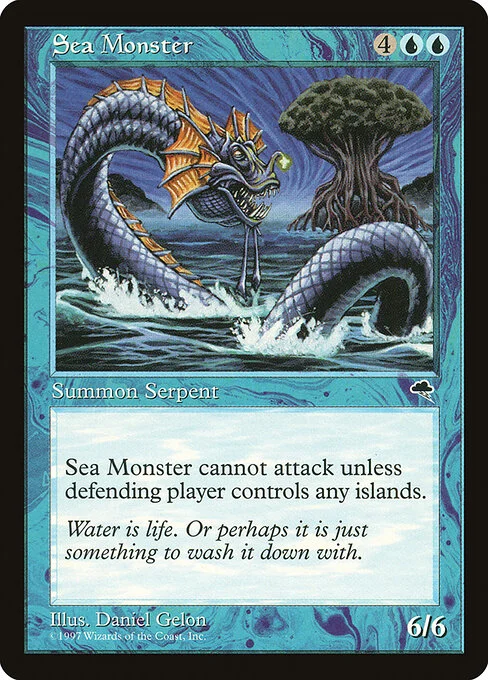 Sea Monster, carta Magic di tipo Creature — Serpent illustrata da Daniel Gelon