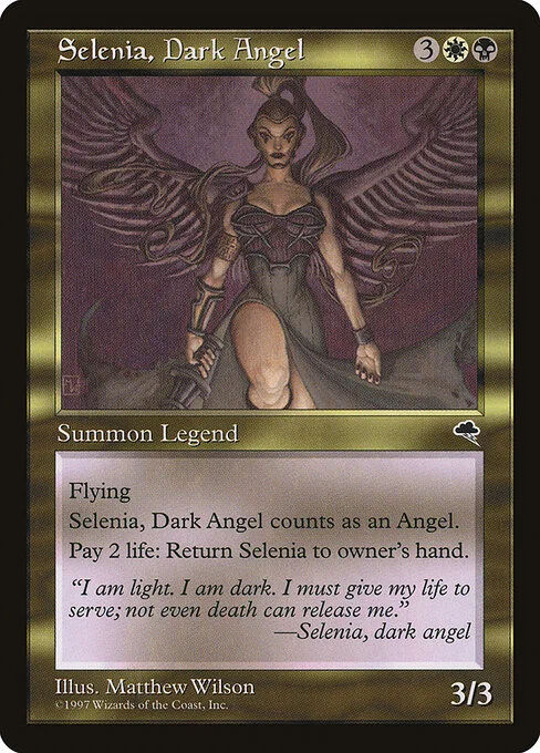 Selenia, Dark Angel, carta Magic di tipo Legendary Creature — Phyrexian Angel illustrata da Matthew D. Wilson