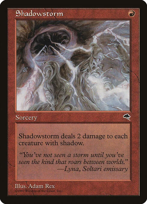 Shadowstorm, carta Magic di tipo Sorcery illustrata da Adam Rex