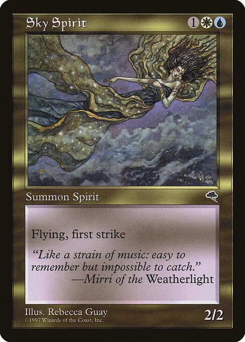 Sky Spirit, carta Magic di tipo Creature — Spirit illustrata da Rebecca Guay