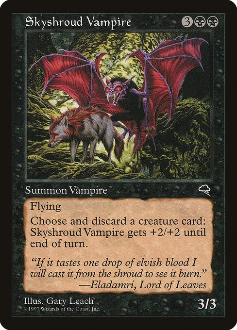 Skyshroud Vampire, carta Magic di tipo Creature — Vampire illustrata da Gary Leach