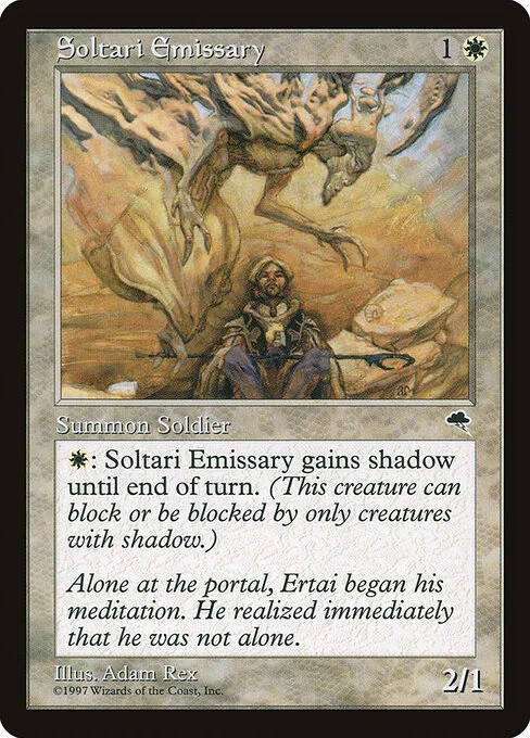 Soltari Emissary, carta Magic di tipo Creature — Soltari Soldier illustrata da Adam Rex